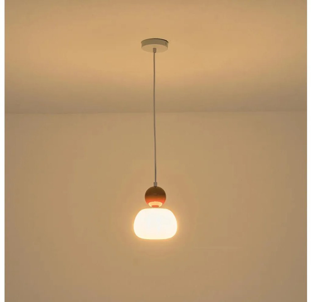 Luster na lanku 1xG9/7W/230V biela/hnedá