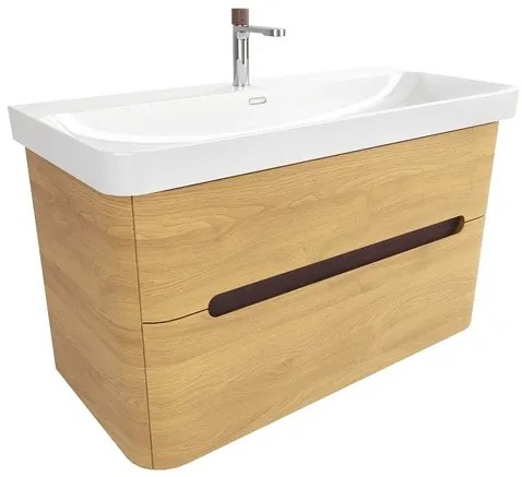 Kúpeľňová skrinka s umývadlom SAT Fusion 97,5x53x45 cm dub medový mat SATFUSION2100DMUBA, 1 ks