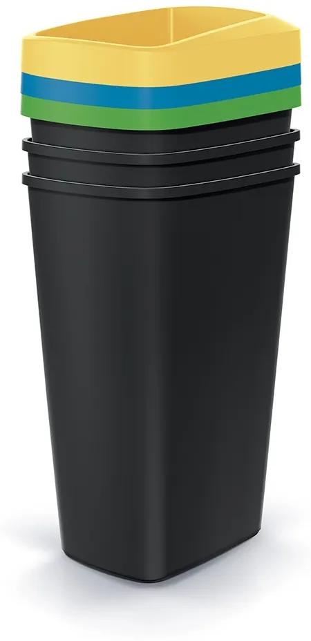Súprava odpadkových košov COMPACTO 3x45 L čierna