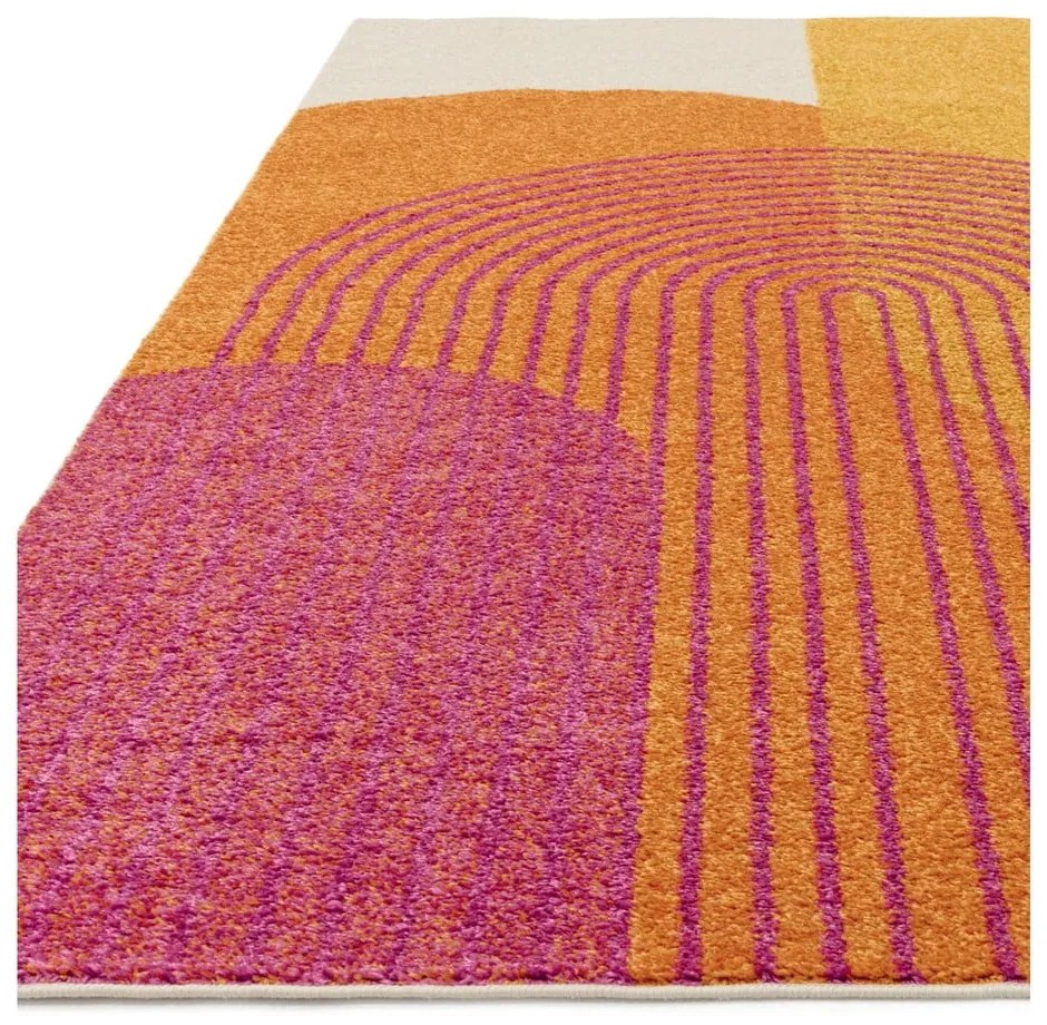 Žlto-oranžový koberec 200x290 cm Muse Orange Retro – Asiatic Carpets