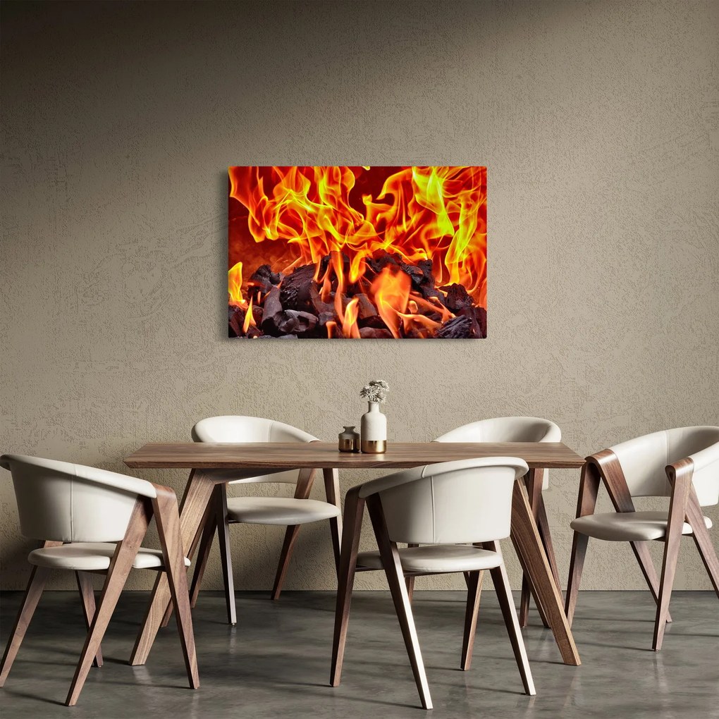 Obraz horiacich uhlíkov (90x60 cm)