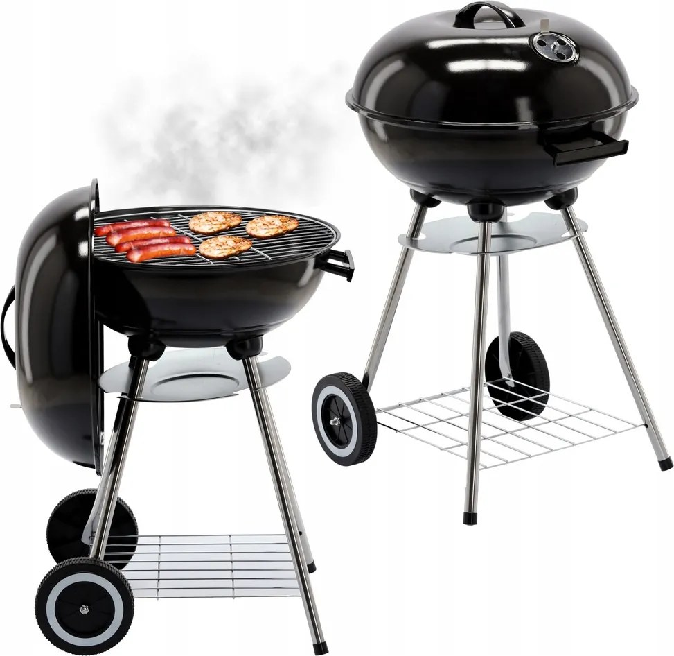 CH Záhradný kotlový gril na drevené uhlie - čierna