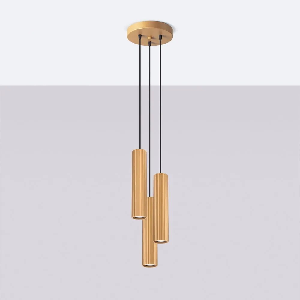 Závesné svietidlo v zlatej farbe ø 19,5 cm Gleam – Sollux