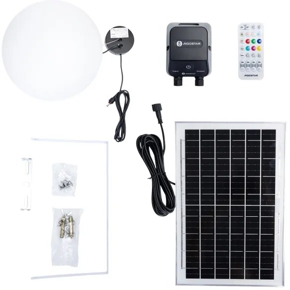 Aigostar-LED RGBW Solárny luster MESH 35W/3,7V 8000 mAh 2700K-6500K IP65 pr. 30 cm