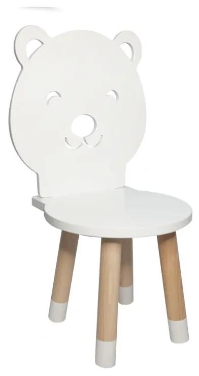 Detská stolička MEDVEĎ z dreva + meno ZADARMO