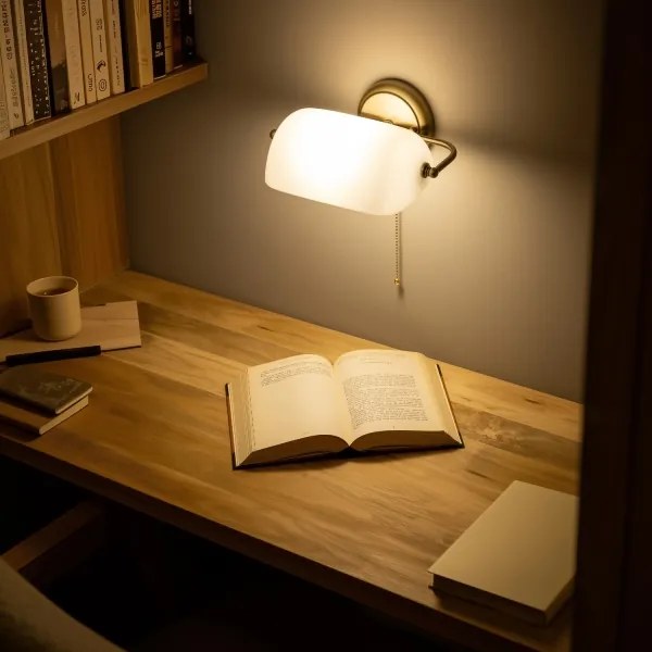 Brilagi - Nástenné svietidlo BANK OFFICE 1xE27/60W/230V mosadz/biela