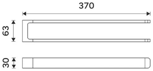 NIMCO MAC 29098-90 - Nástenný vešiak na uteráky MAYA 37 cm matná čierna
