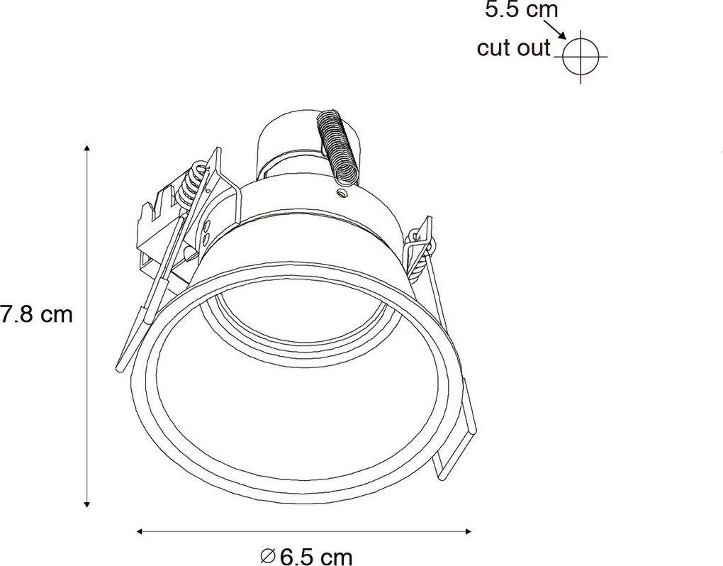 Sada 12 vstavaných bodových svetiel bielych GU10 35 mm IP44 - Dept