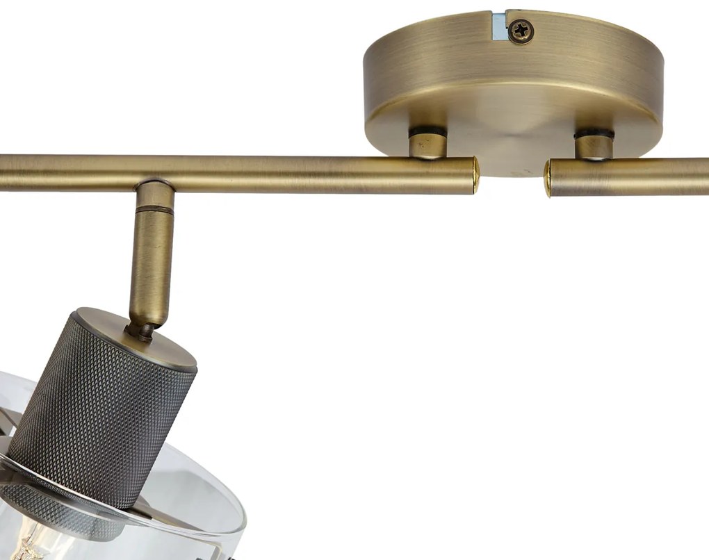 Dizajnový stropný reflektor bronzový s čírym sklom 4-svetlá - Domo