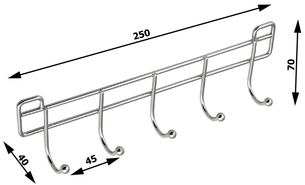 Aqualine Aqualine, Chrom LINE 5 háčik, chrómový, 37055