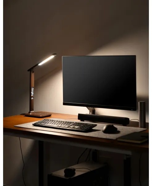 Immax 08975L-LED Stmievateľná lampa s bezdr. nabíjaním KINGFISHER 8,5W/230V hnedá