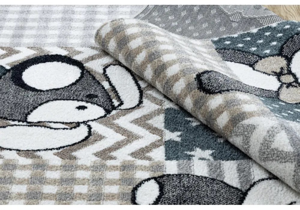 Detský kusový koberec Zvieratka sivý 180x270cm
