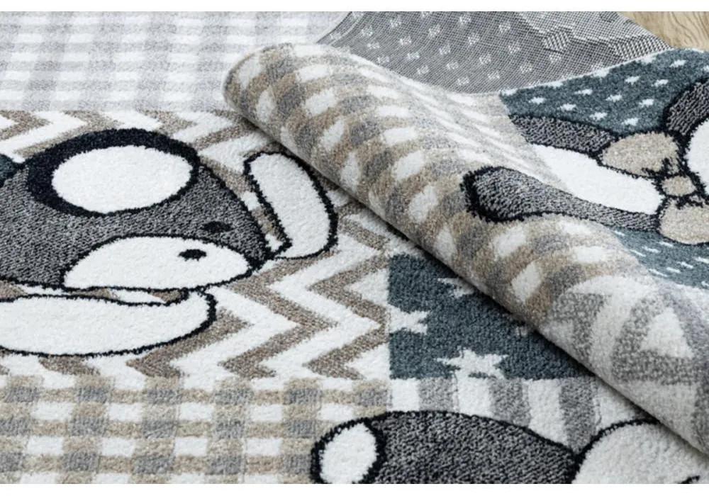 Detský kusový koberec Zvieratka sivý 80x150cm