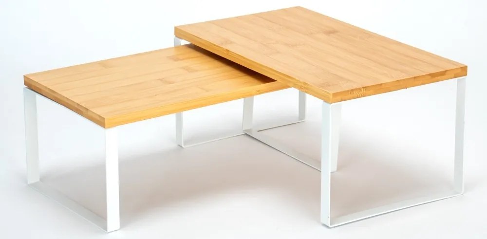 Sada 2 ks kuchyňských polic GINGER bílá/hnědá