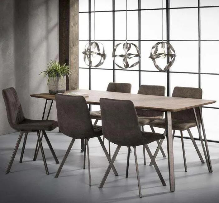 Jedálenský stôl VOLCANO industrial 160 cm oceľovo-hnedý