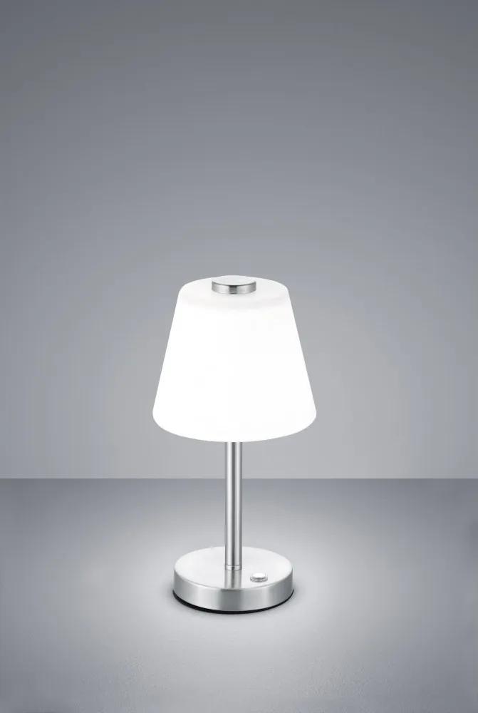 Trio EMERALD 525490107 Nočná stolová lampa matný nikel kov incl. 1 x SMD, 4W, 3000K, 350Lm 350lm 3000K IP20 A+
