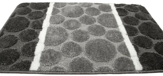 Sada kúpeľňových koberčekov SIENA sivá, pruhy / bodky