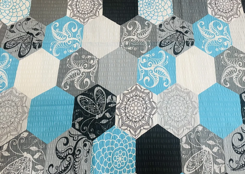 Obliečky krepové Katrin modrá TiaHome - 1x Vankúš 90x70cm, 1x Paplón 140x200cm