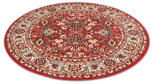 Sintelon, Kusový koberec Teheran Practica 59 / CVC kruh, 160x160 (priemer) kruh, červená, chodba / predsieň