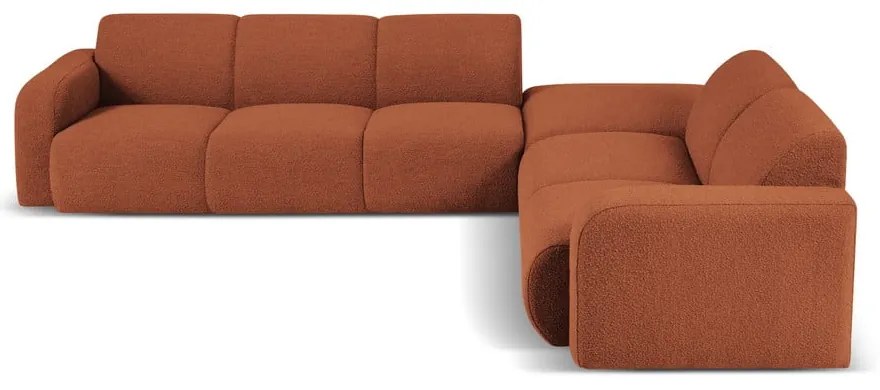 Hnedá rohová pohovka z textílie bouclé (pravý roh) Molino – Micadoni Home