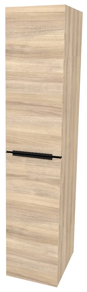 Mereo, Mereo Mailo, kúpeľňová skrinka vysoká 170 cm, čierne madlo, Multidecor, Blonde Liberty Elm, MER-CN594LPBBLE1