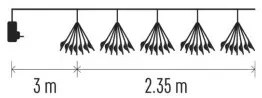 Světelný LED řetěz Nano 2,35 m s časovačem teplá bílá II