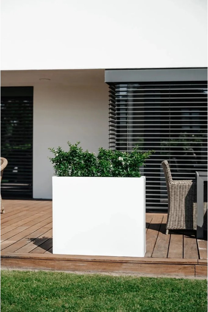 Kvetináč ELEMENTO, pozink, šírka 90 cm, biely