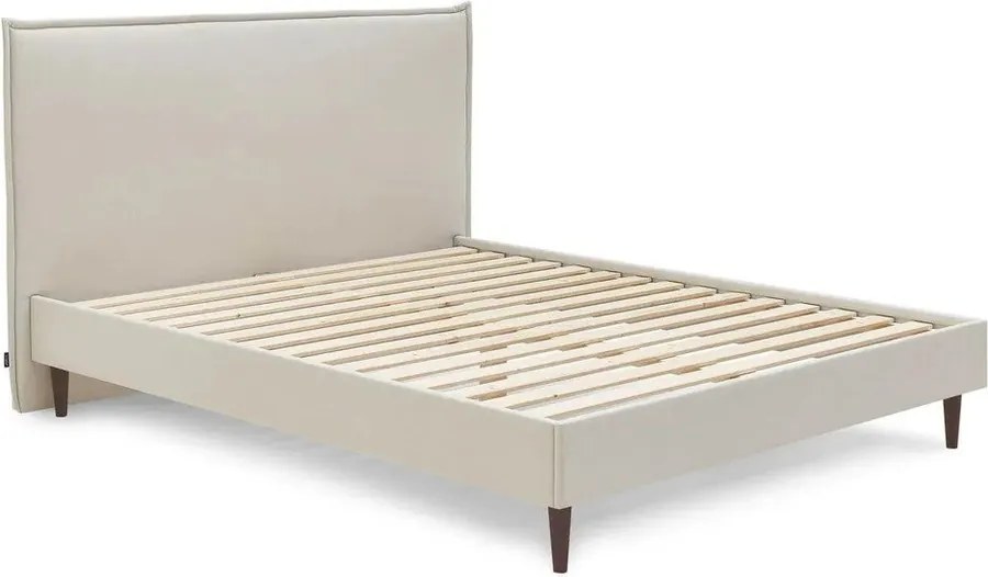 Béžová dvojlôžková posteľ Bobochic Paris Sary Dark, 180 x 200 cm