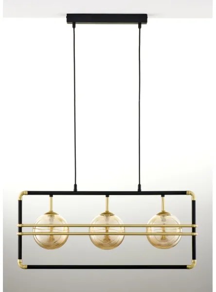 Jupiter 2027 - Luster na lanku FIORI 3xG9/10W/230V čierna/zlatá/béžová