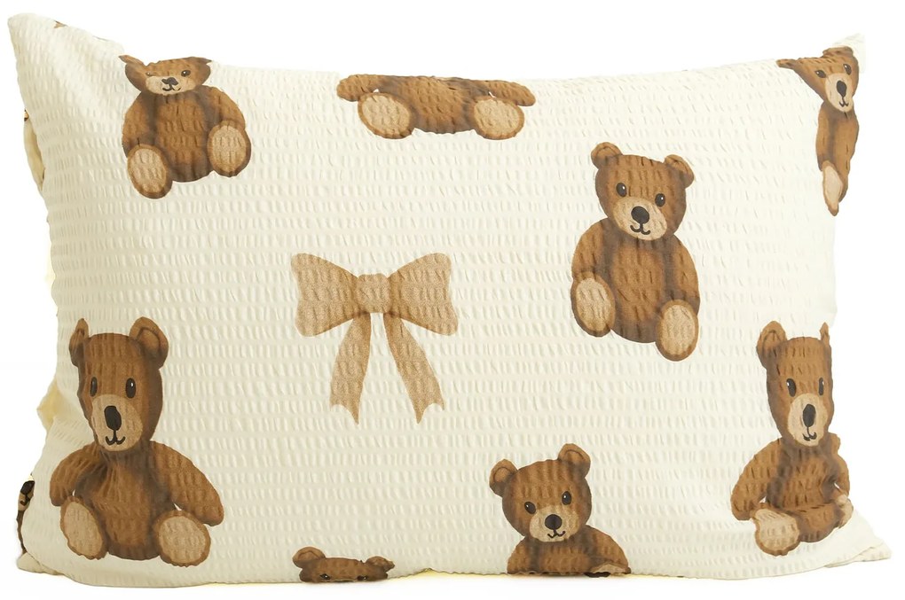 Krepová obliečka na vankúš Renforcé 50 × 70 cm - Plyšové medvedíky
