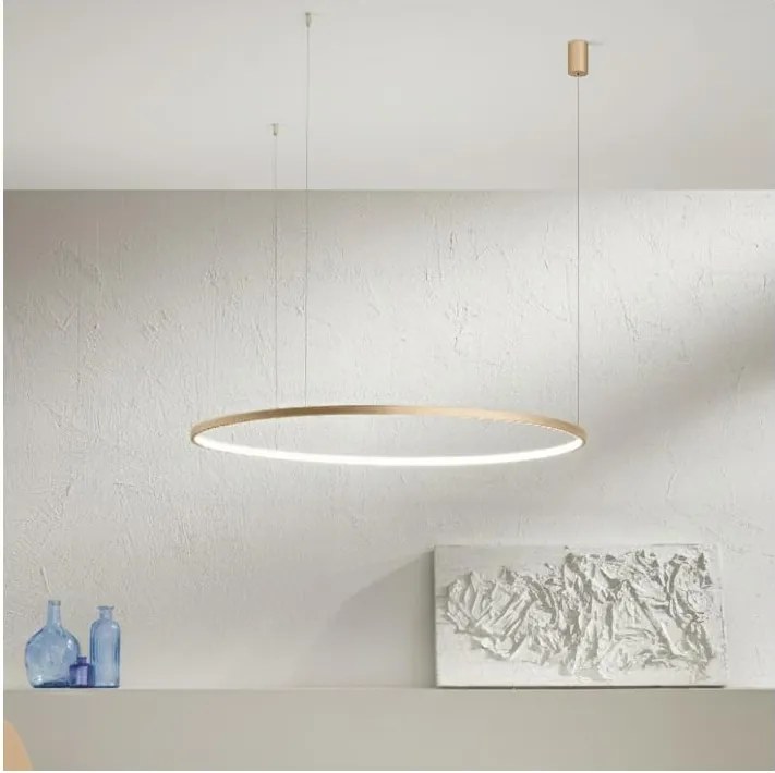 Ondaluce - LED stmievateľný luster na lane SOEL LED/38W/230V pr. 80 cm zlatý