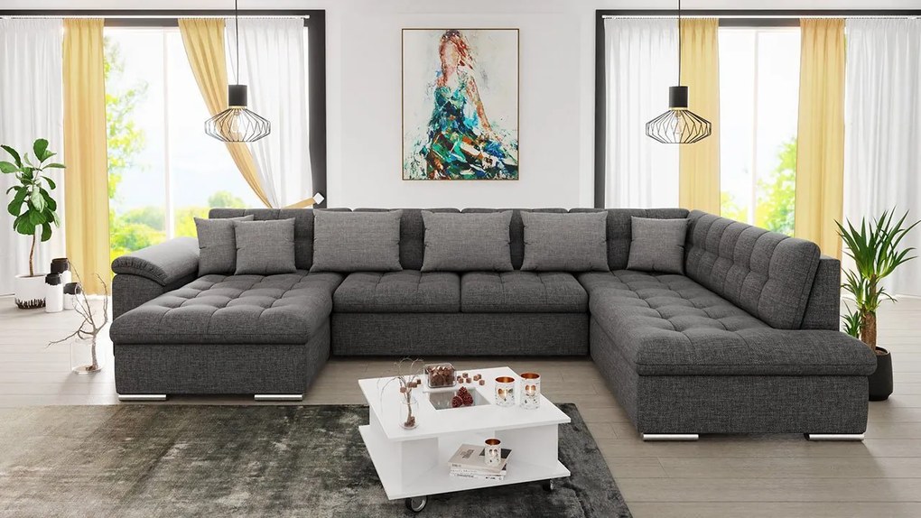 Rohová sedačka s funkciou spania Tony Sale, Dostupné poťahy: ekokoža Soft 017 (biela) + Lux 06, Strana: Ľavá
