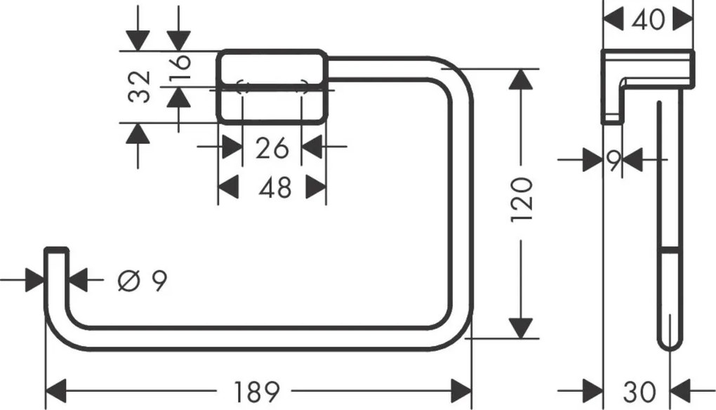 Hansgrohe AddStoris, kruh na uterák, kartáčovaný čierny chróm, HAN-41754340