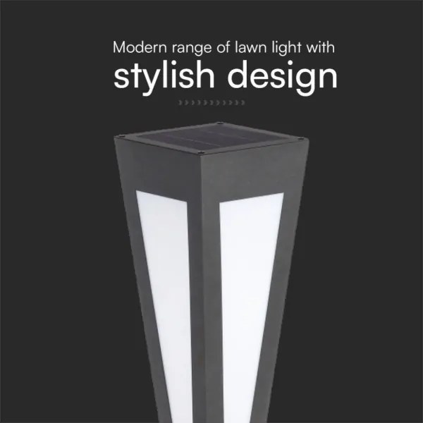 LED Solárna lampa LED/2W/3,7V IP65 3000K čierna