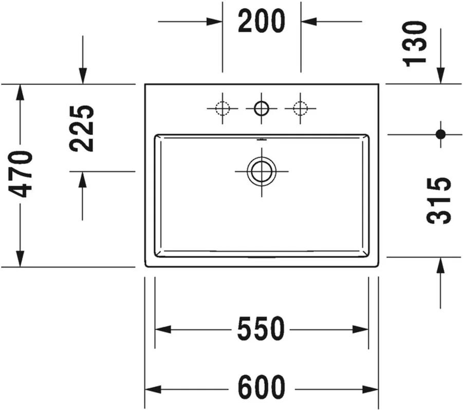 Duravit Vero Air - Umývadlo do nábytku 600x470 mm, s prepadom, biela 2350600000