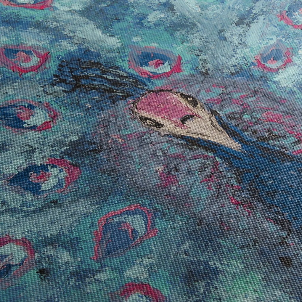 Obraz maľovaného páva (90x60 cm)