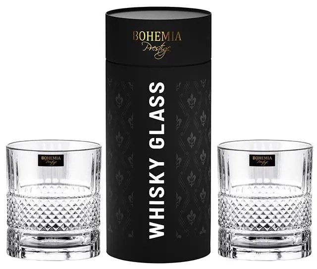 BOHEMIA PRESTIGE ELEGANTE POHÁR NA WHISKY V TUBE 320ML SADA 2KS