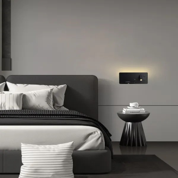 Immax 08288L-LED Nástenné sviet. s pol., USB a bezdr. nab. LED/3W/230V + LED/3W