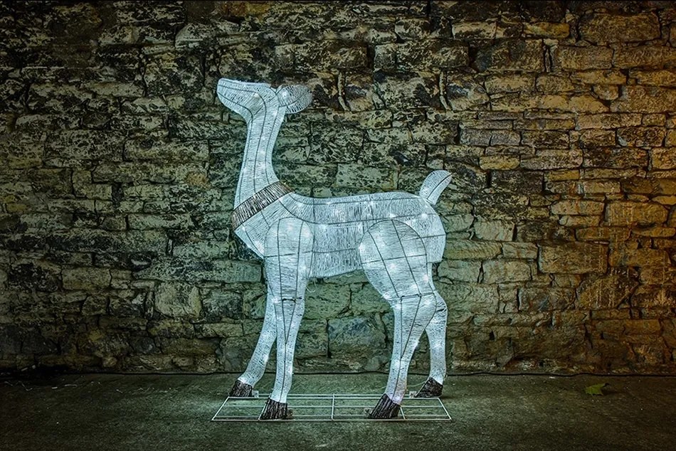 DECOLED LED světelná laň, 150 cm, 140 ledově bílých diod s Flash efektem