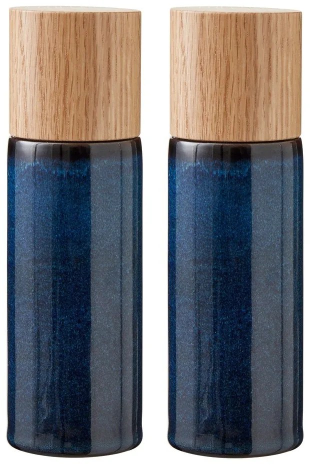 Tmavomodrá keramická súprava mlynčekov na korenie a soľ 2 ks Gastro Blue – Bitz