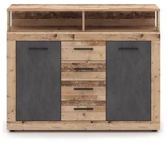 Komoda RUNA svetlohnedá/antracit