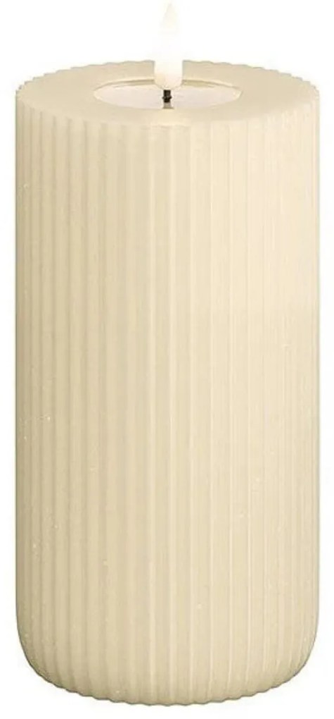 DeluxeHomeart LED sviečka Solid Stripe Creme 15 cm