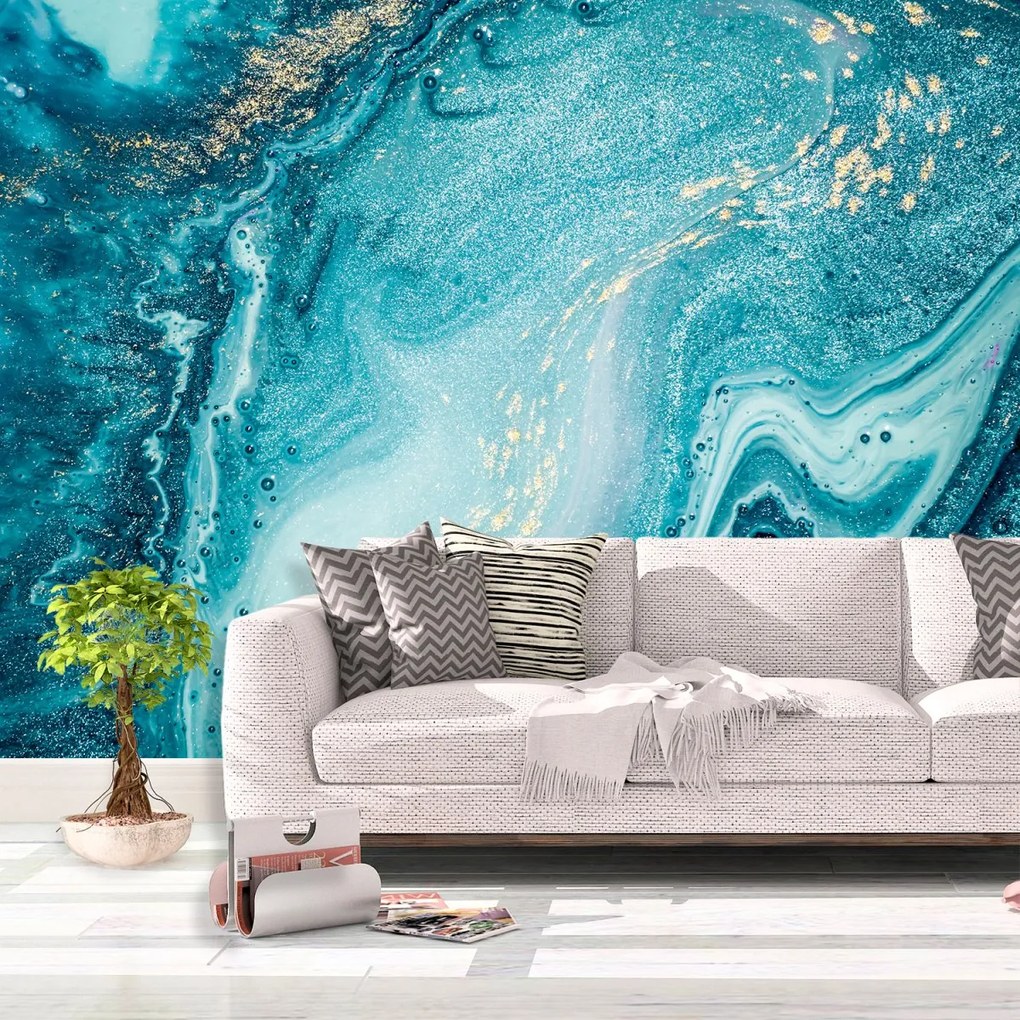Sablio Tapeta Modrý pigment - 208x125 cm