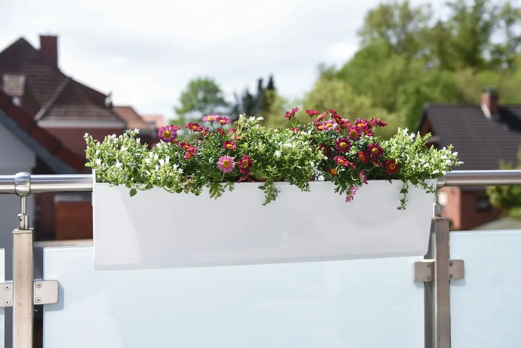 Balkónový hrantík BALKONA CLASSICO, plast, šírka 80 cm, biely lesk