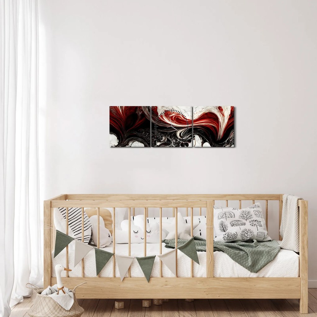 Obraz - Moderné abstrakcie (s hodinami) (90x30 cm)