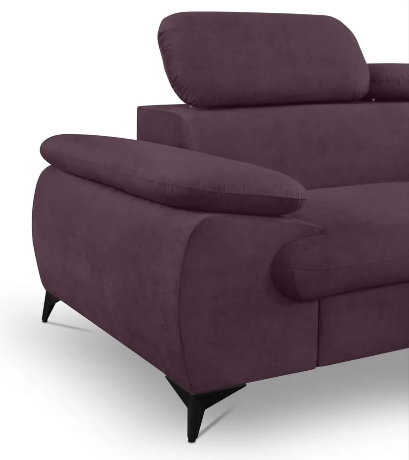 Rohová sedacia súprava Scala, hroznová ružovo-fialová látka, pravý roh