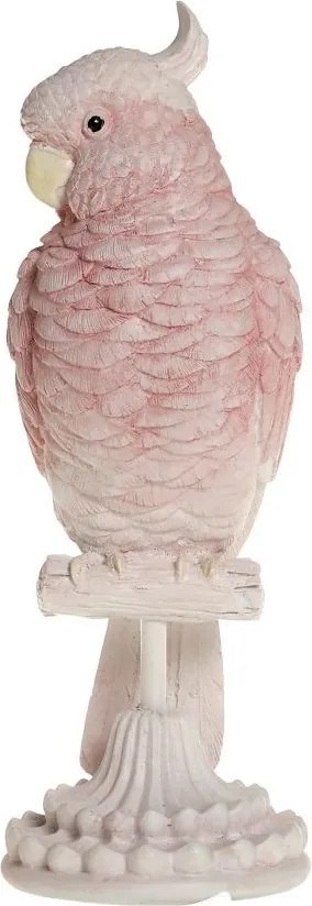 Ružová dekorácia papagáj na podstavci Parroté - 10*11*28 cm