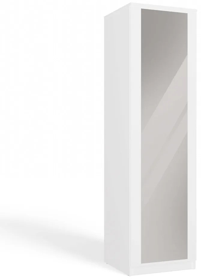 Šatní skříň Malwa 50 cm se zrcadlem bílá