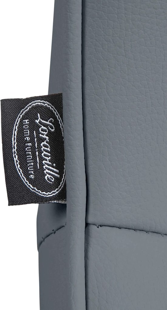 Barová stolička Vonore - koženka, chróm rám - Sivá