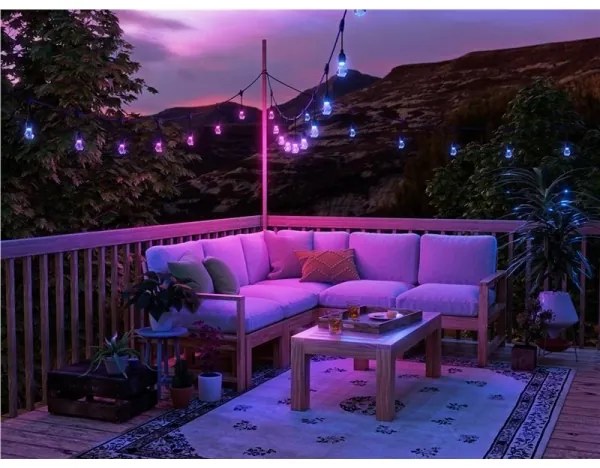 Nanoleaf NF084K02-20SLO - stmievateľná LED girlanda RGBWIC, 20× LED, 15 m, Wi‑Fi, IP65